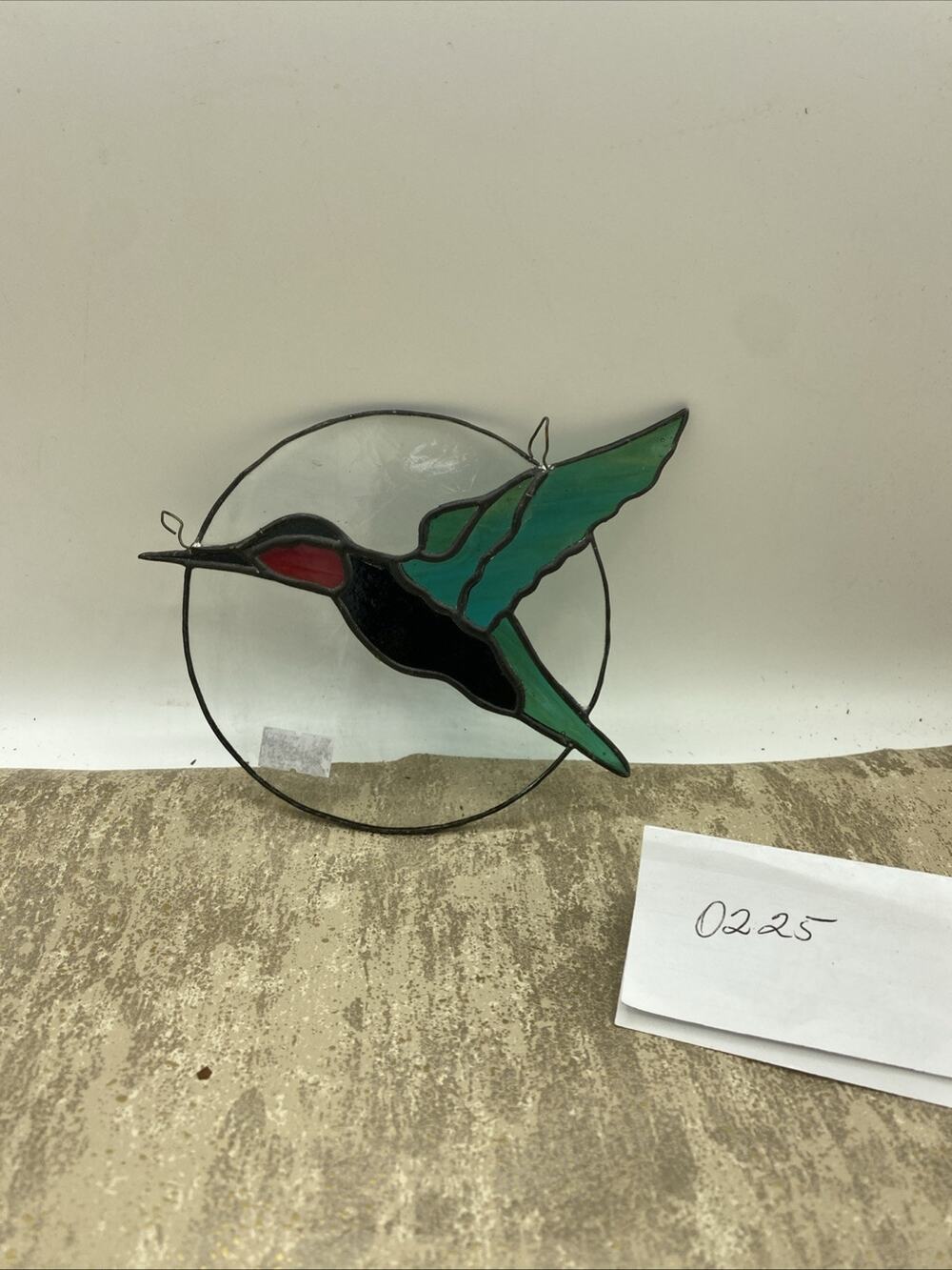 Hummingbird Stained Glass Sun Catcher Handmade 5”